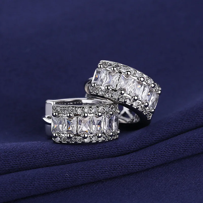 

Hip Hop Earrings Hoop Earrings for women Fashion cubic zirconia Stud Earrings Bling Male and Female Hip Hop Earrings