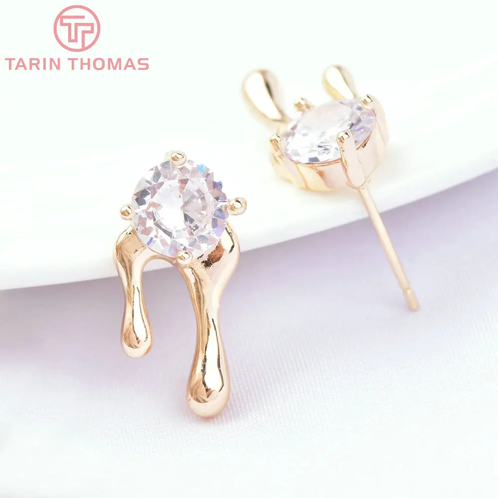 

Латунные серьги-гвоздики в форме капель воды, 4 шт.