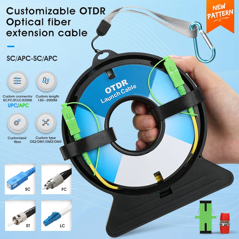 SC/FC/ST/LC-APC/UPC OTDR Dead Zone Eliminator,Fiber Rings 300M Fiber Optic OTDR Launch Cable Box SC/APC-SC/APC
