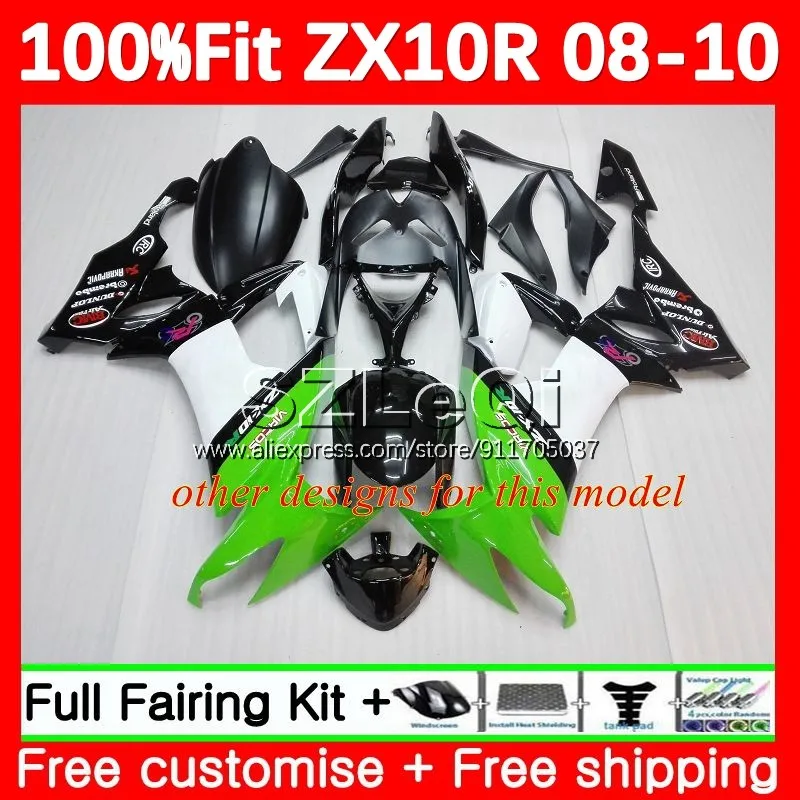 Инъекционный корпус для KAWASAKI NINJA ZX-10R ZX 10 R Metal Blue 10R 1000 CC 110No.68 ZX10R 08 09 ZX1000 2008 2009 2010