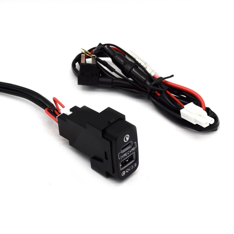 

TYPE-C PD USB Interface Socket Car Fast Charger Adapter QC3.0 For Mitsubishi Outlander Lancer EX Pajero Sport ASX V73 V93 V97