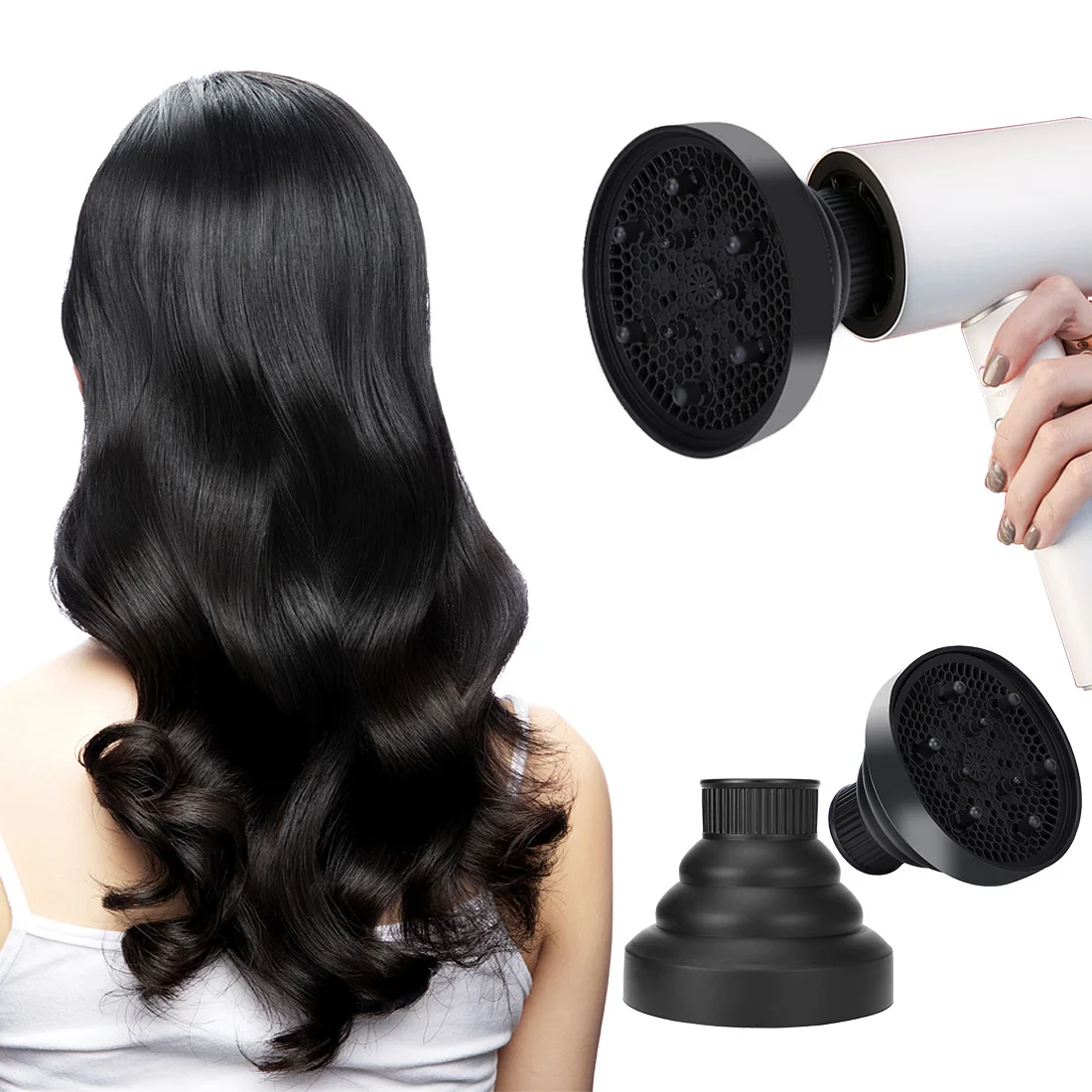 

Universal Collapsible Silicone Blower Cover Hairdressing Salon Tools Curly Hair Dryer Folding Diffuser Hood Suitable 4-4.8cm