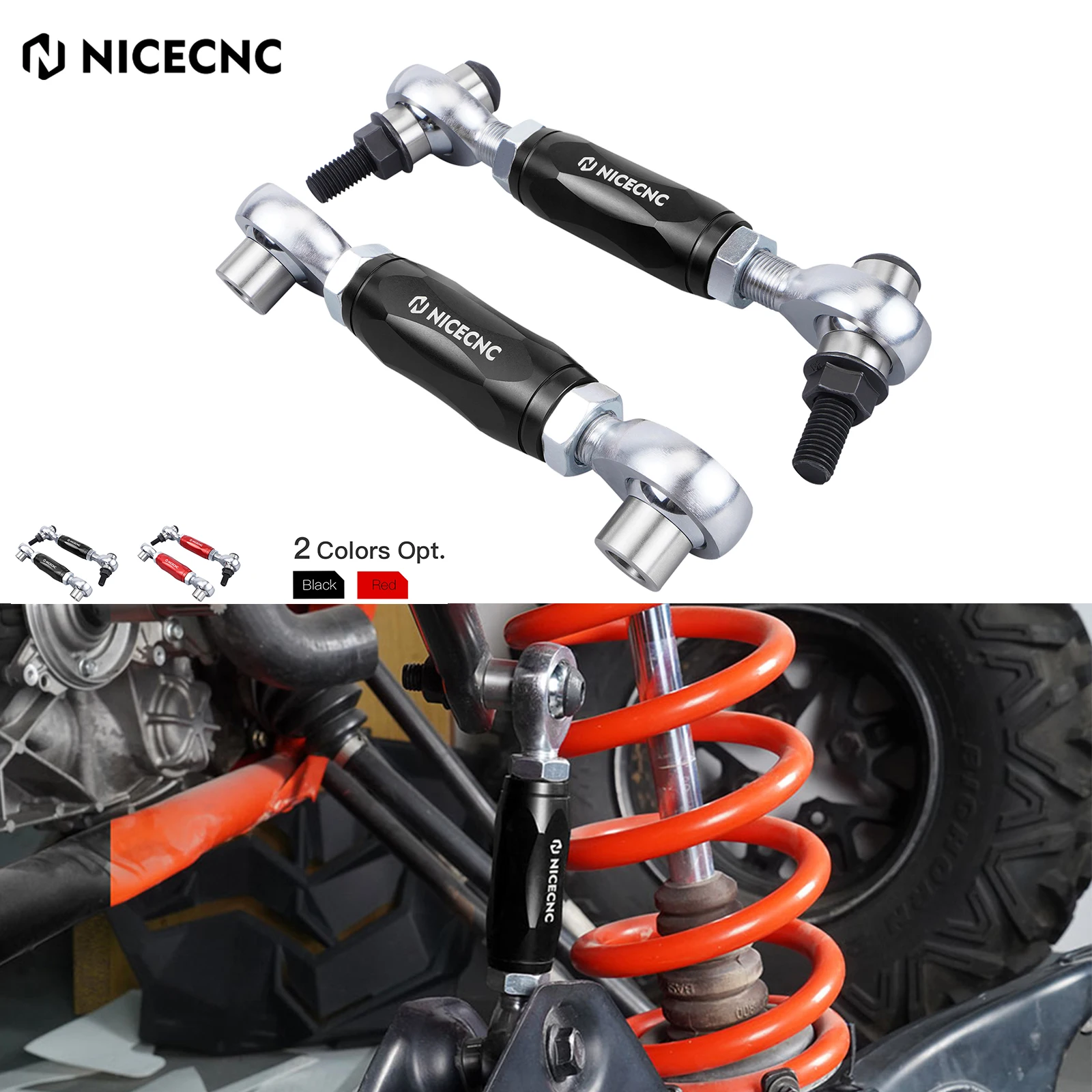 NICECNC UTV Sway Bar Stabilizer Links 2Pcs For Can-AM Maverick X3 4x4 Turbo DPS 2018-2020 2019 Max R RR Accessories