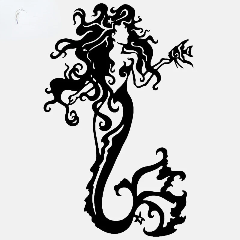 

Creativity Car Sticker Tribal Mermaid Fantasy Ocean Girl Fish Car Truck Window Vinyl Decal 11.5CM*18CM