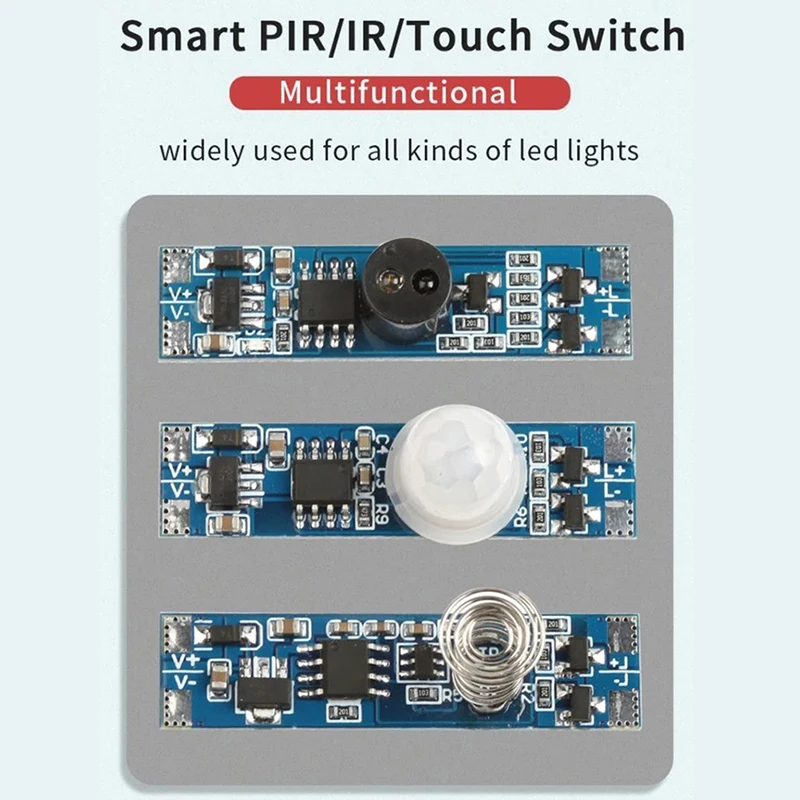

1pc 12v 24v Turn On/off Dimmable Touchless Ir Hand Sweep Wave Wardobe Cabinet PIR Induction Sensor Switch Sensor Module
