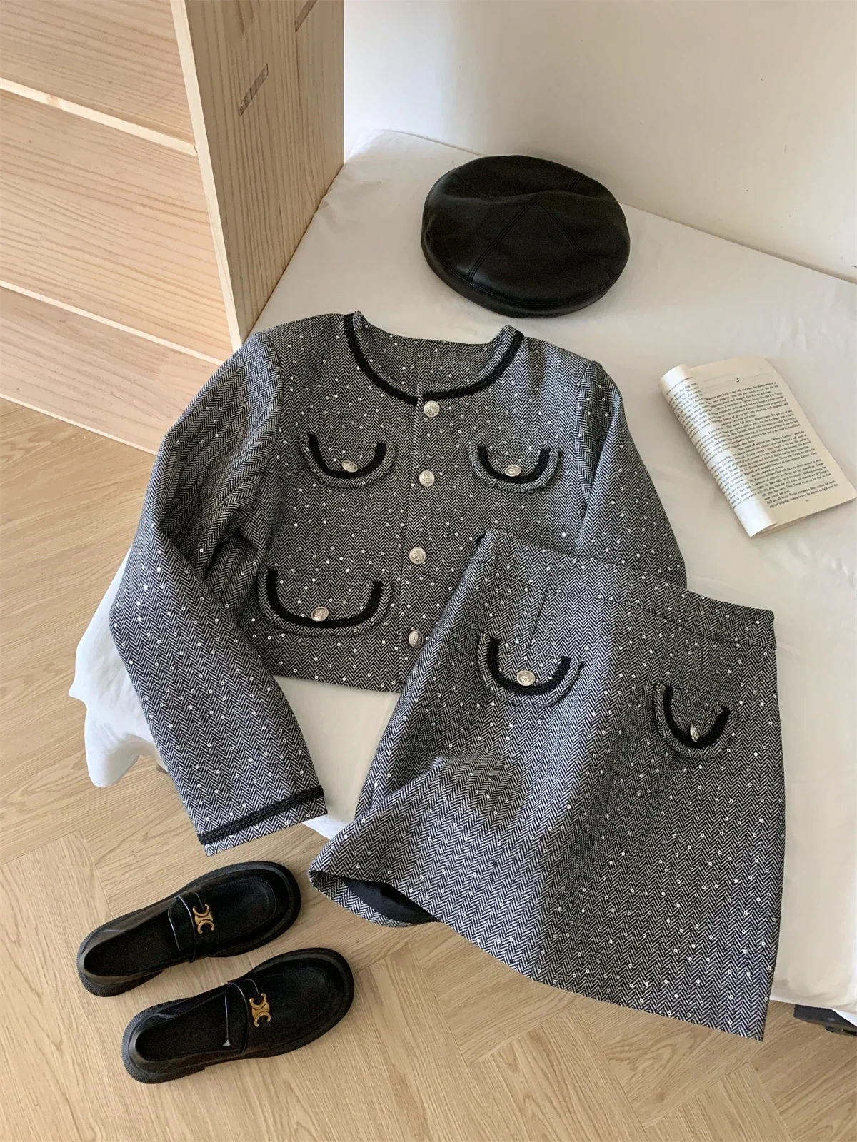 Осенне-зимнее светское пальто из 20% шерсти французская светская львица женский