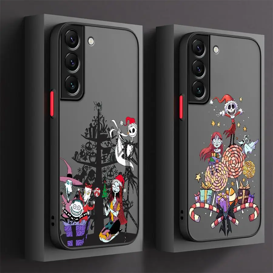 Матовый чехол Disney The Nightmare Before Christmas для Samsung Galaxy S23 S24 Ultra S22 S20 FE S21 Plus S10 S9 Note 20