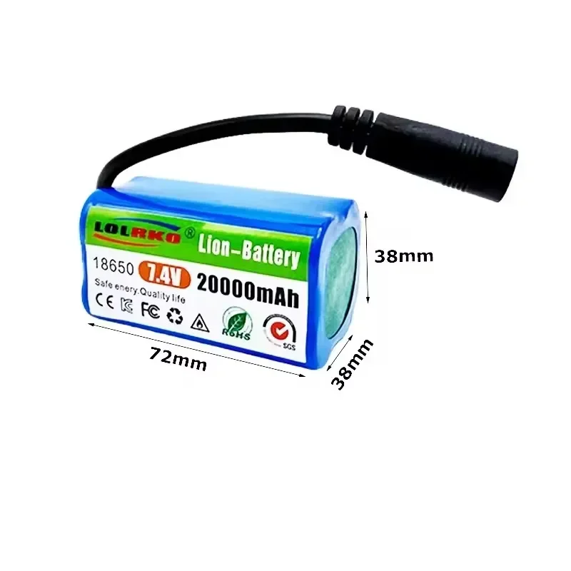 Фото Аккумулятор 7.4V 2S2P 20000mAh для радиоуправляемых рыболовных лодок V020 V900 2011-5 V007 C18 H18 V18 D18B FX88, запчасти для пульта ДУ №2