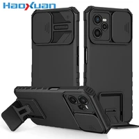 shockproof bracket phone case for oppo realme 5 5i 7i 9i push window armor protective cover for realme c2 c3 c15 c25 c17 c35 c21