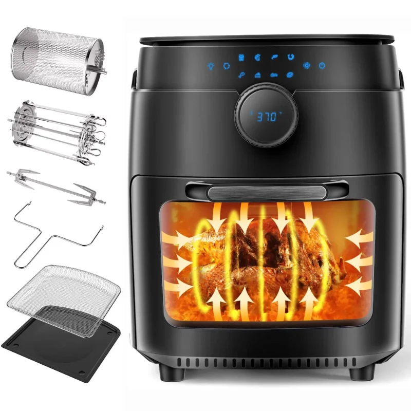 Moosoo Air Fryer, 12.7Qt Air Fryer Oven, Digital Touchscreen, Smart Preset Programs