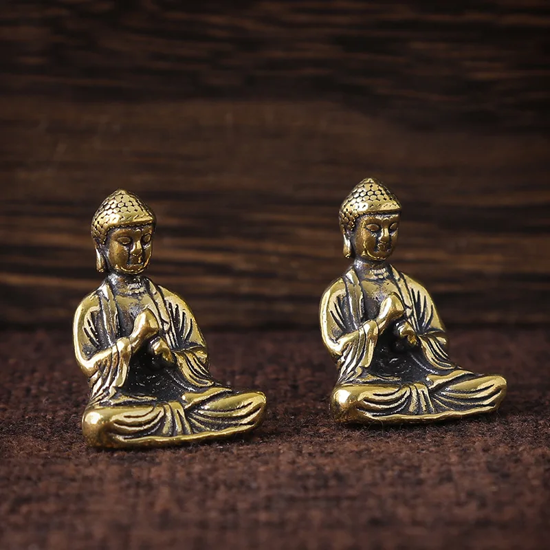 

Antique Brass Buddha Sakyamuni Statue Home Decorations Craft Accessories for Living Room Copper Pocket Buddha