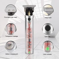 new transparent body waterproof hair trimmer creative oil head carving hair clipper razor household usb charge electric fader