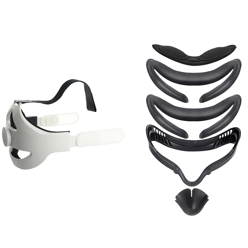 

5 In 1 VR Face Cover Set For Oculus Quest 2 Facial Interface Bracket With For Oculus Quest 2 Head Strap VR Elite Strap