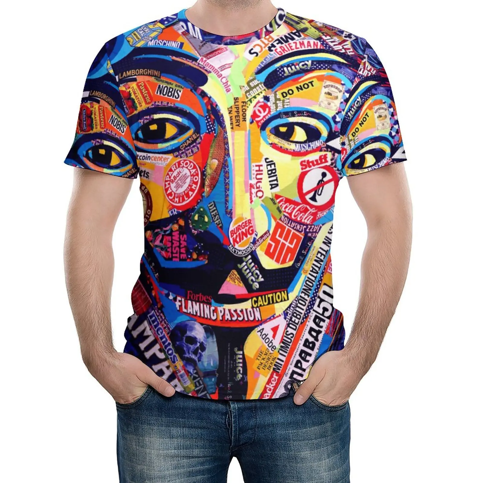 

Personality New Abstract Color Graphic T Shirts Men Casual Fashion 3D Printed Street Style Summer Tees Harajuku Short Sleeve