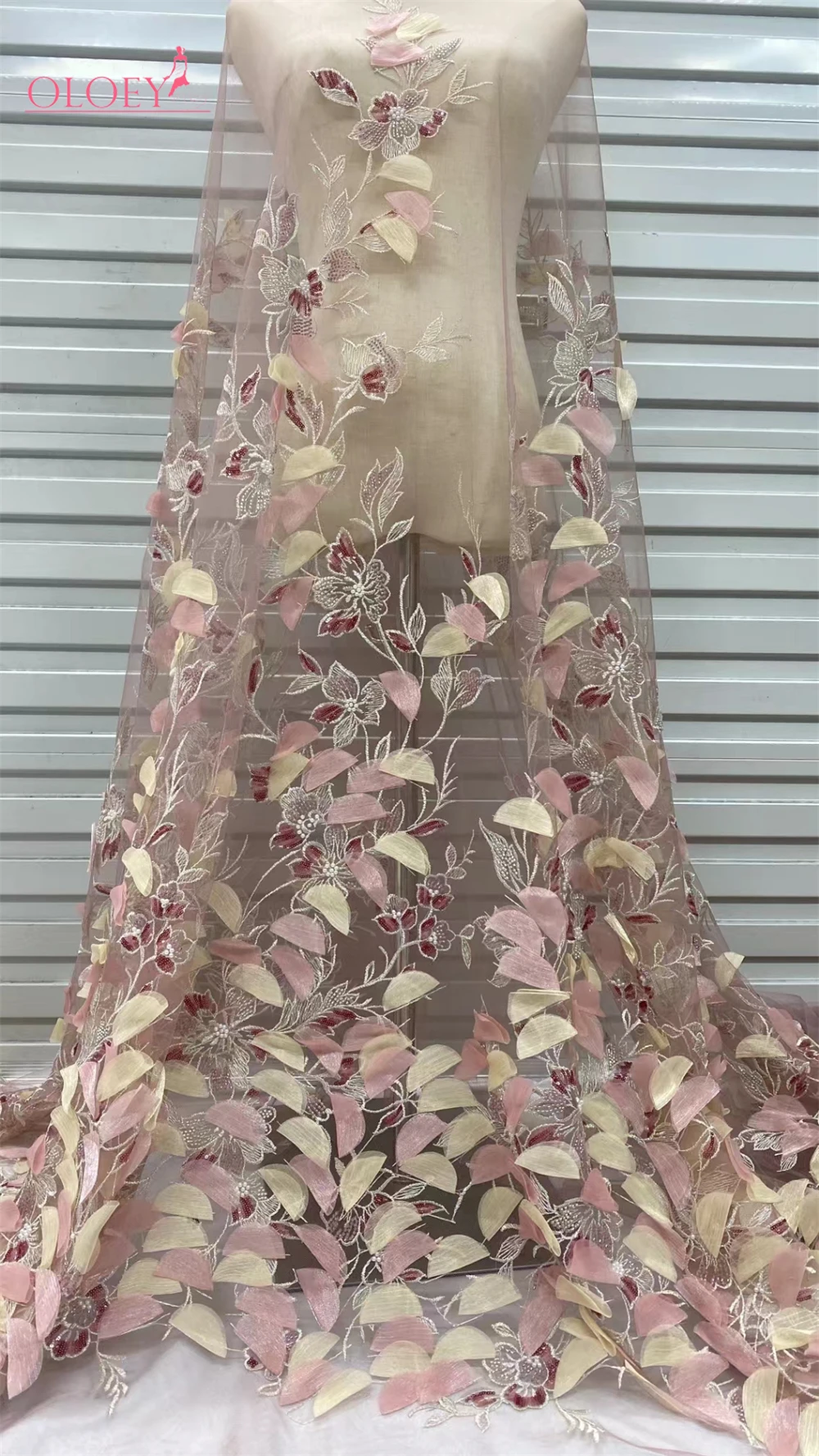 Высококачественная африканская нигерийская элегантная 3D вышитая ткань 2024