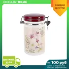 Банка с клипсой для сыпучих продуктов Орхидея 1000 мл