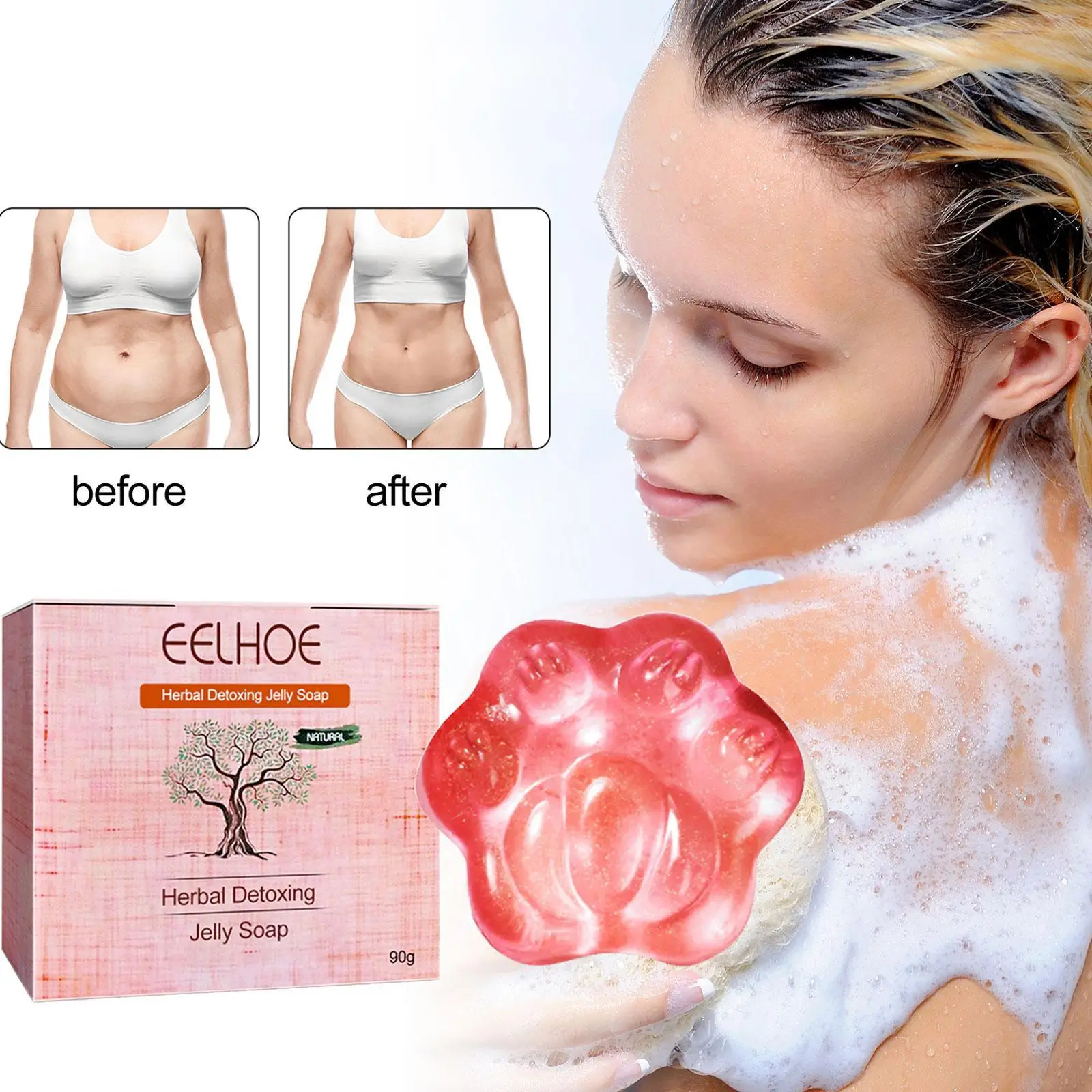 

90g Herbal Detoxing Jelly Soap Anti Cellulite Firming Soap Fat Burning Slimming Weight Loss Firming Anti Cellulite Soap Women