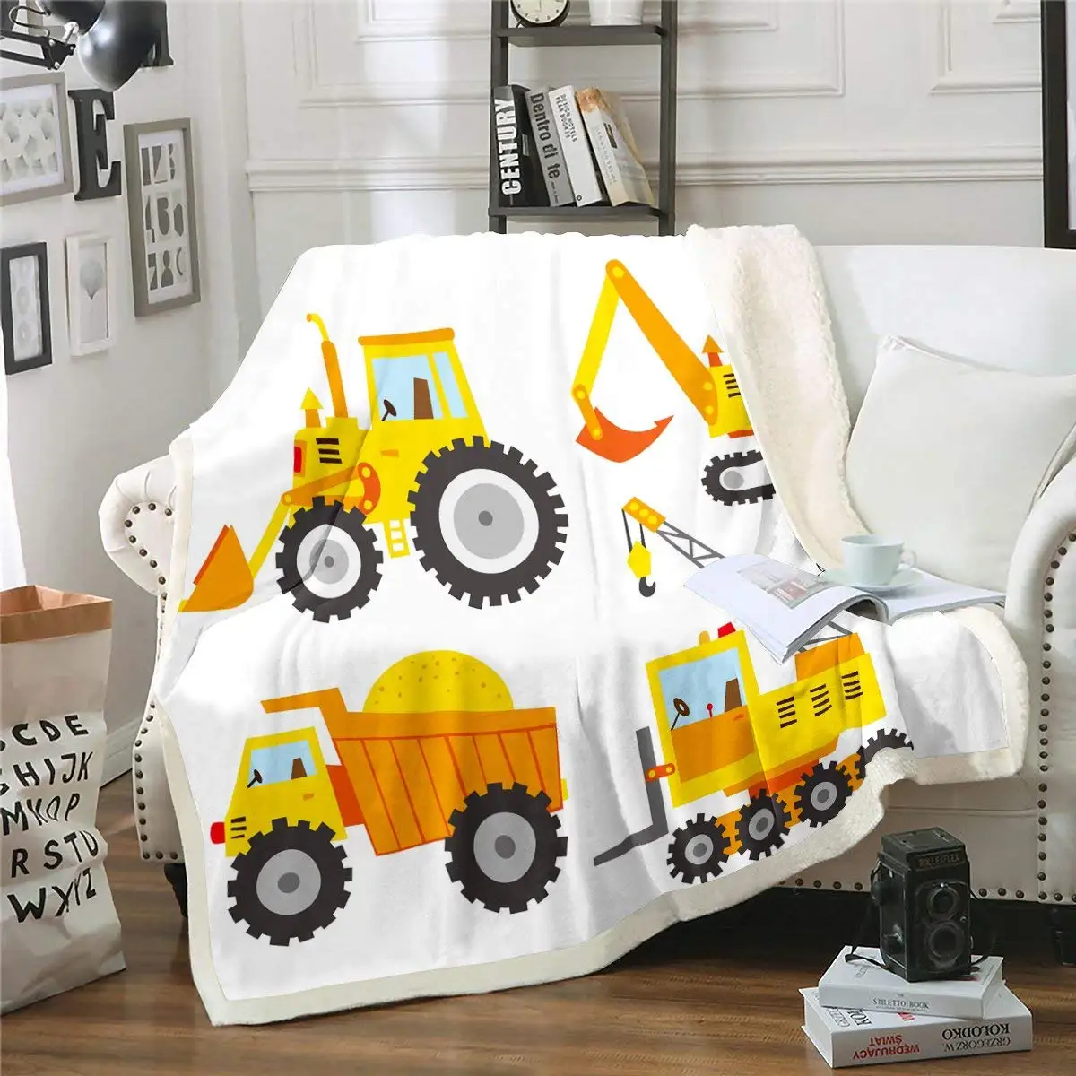 Флисовое одеяло для строительства из шерпы экскаватора крана | Дом и сад