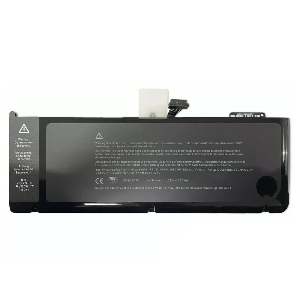 A1321 10 95 В 77 5 Втч оригинальный аккумулятор для ноутбука Apple MacBook Pro 15 дюймов A1286