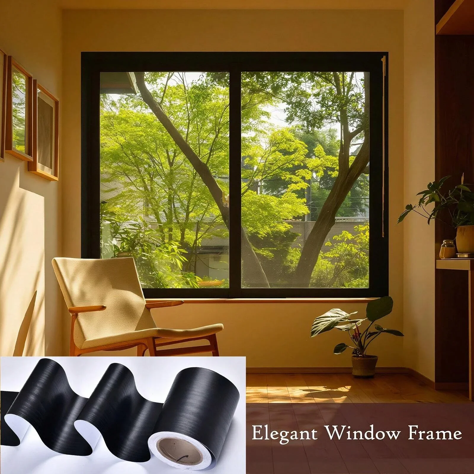 Декоративная Наклейка На Стену Из Черного Дерева 10 М Простая Установка Съемный