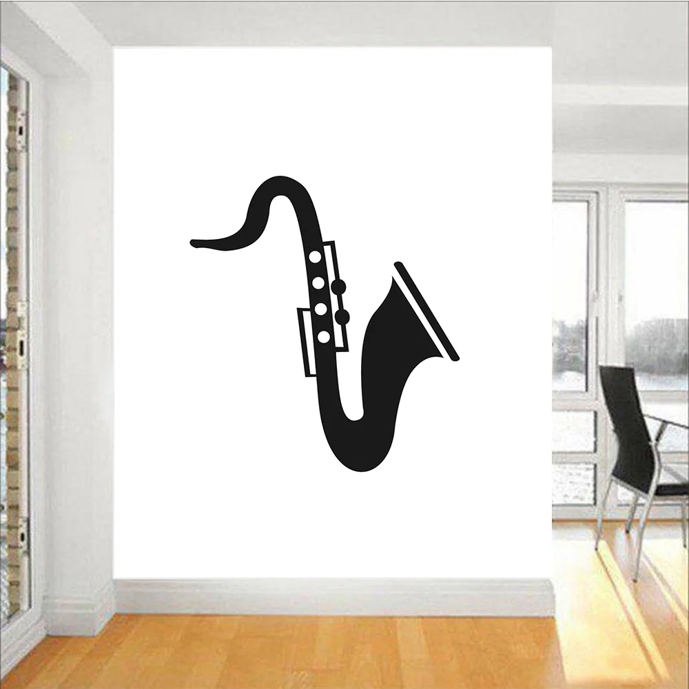 

New Saxophone Wall Decals Bedroom Headboard Decorative Musical Instrument Vinyl Removable Wall Sticker