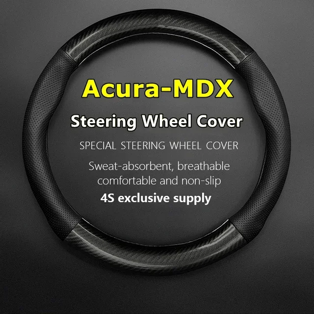 

Тонкий чехол без запаха для рулевого колеса Acura MDX, натуральная кожа, углеродное волокно, подходит для 3,7 2007 2009 2010 2011 3,5 2014 2017