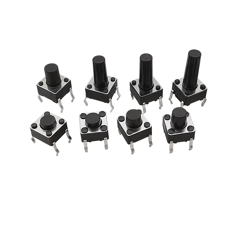 50Pcs 6x6mm Panel PCB Momentary Tactile Tact Mini Push Button Switch 6x6x4.3/5/6/7/8/9/10/11/12/13mm