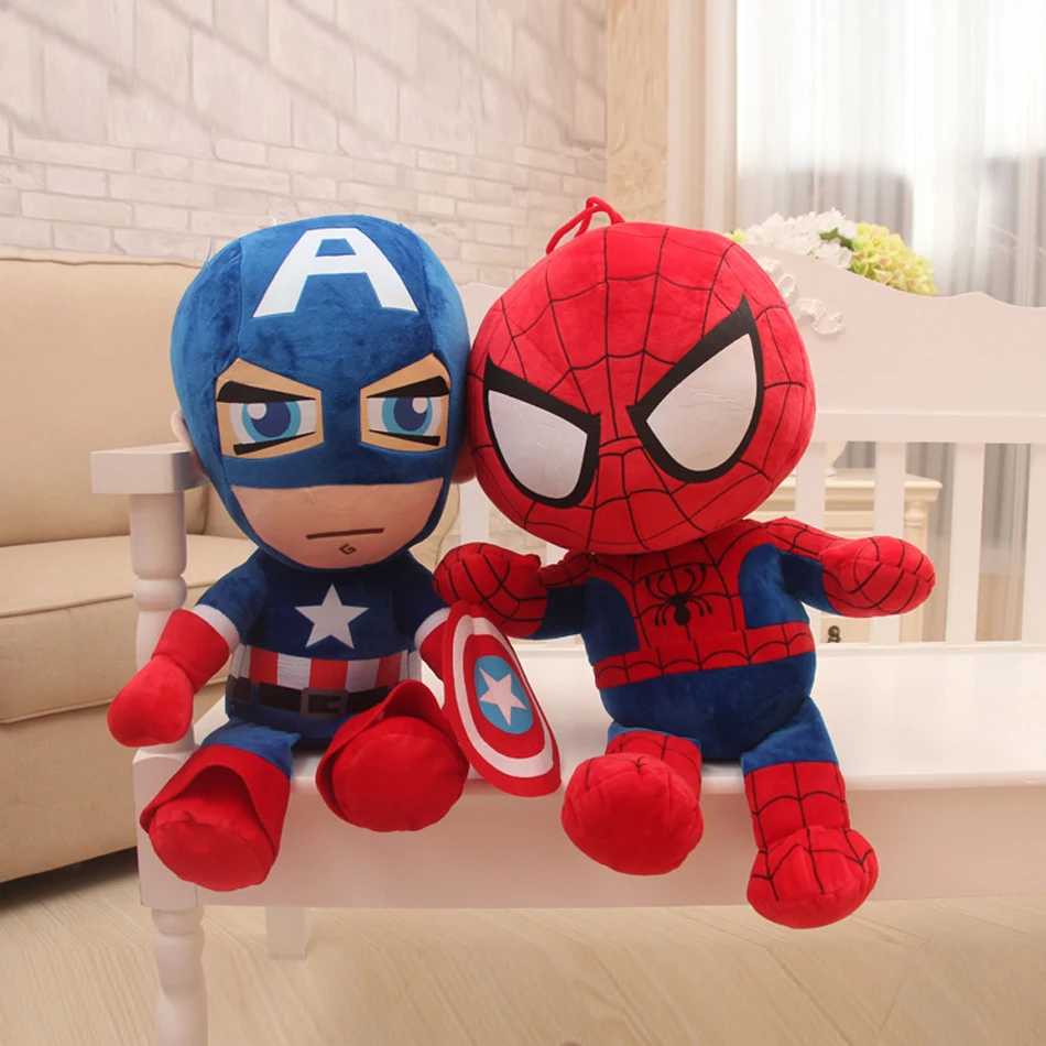 

Disney 27cm Marvel Avengers Soft Stuffed Hero Captain America Iron Man Spiderman Plush Toys Movie Dolls Christmas Gifts for Kids