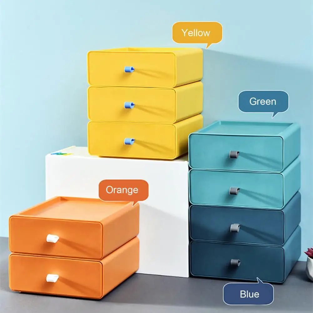 

Desktop Cosmetic Storage Box Contrast Color Drawer Rack Student Desk Stationery Storage Box Office Finishing