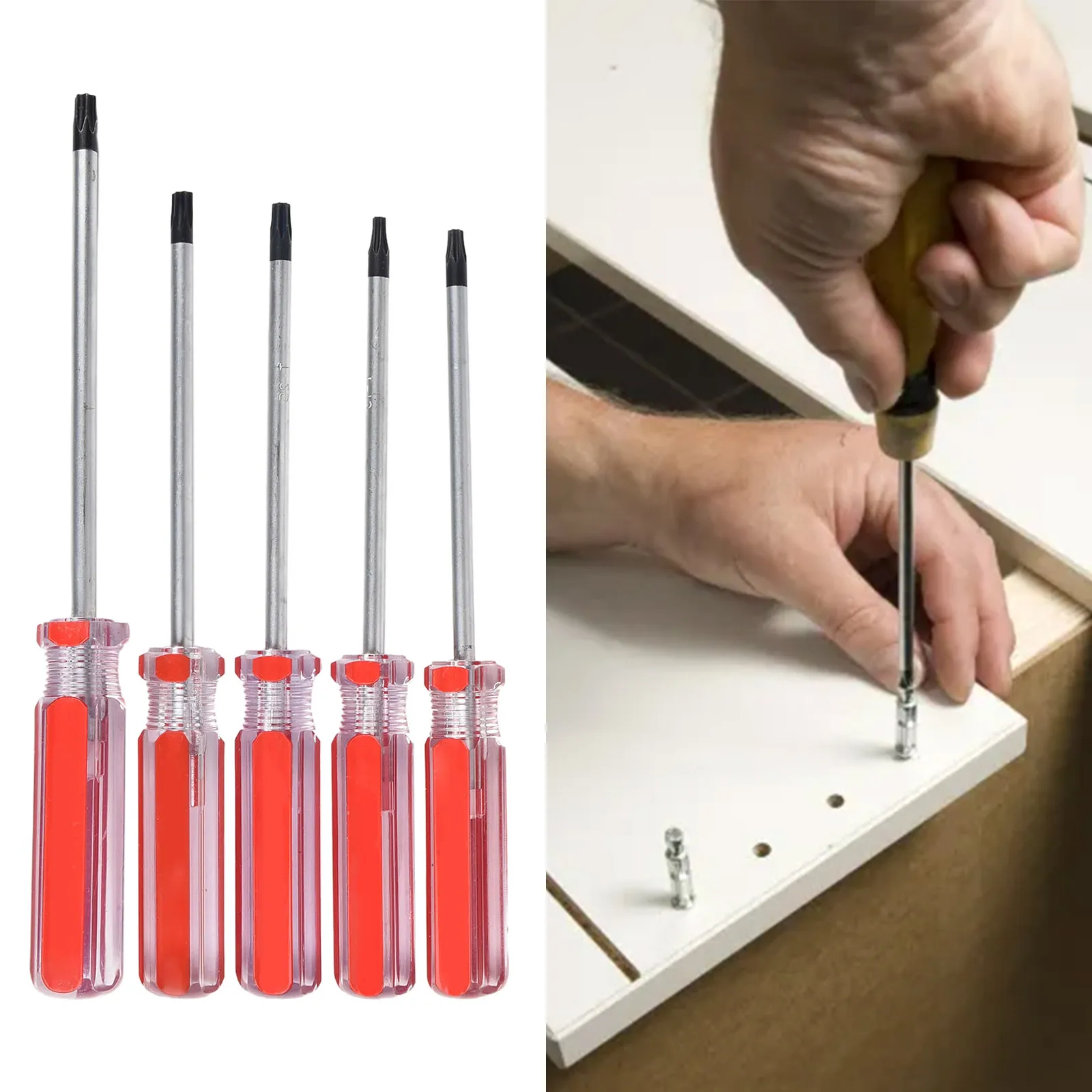 

5pcs 4inch Torx Screwdriver Set Magnetic Torx Star Bit T15/T20/T25/T27 Chromium Vanadium Alloy Steel Screw Driver For Repairing