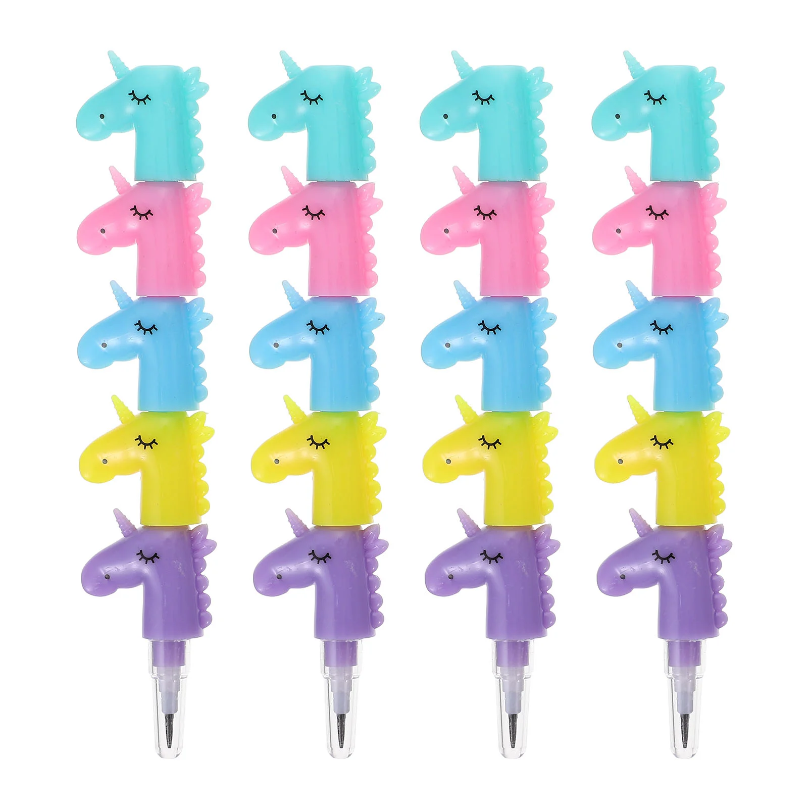 

20 Pcs Pencils Kids Bulk Unicorn School Stackable Decor Stationery Decorations Plastic Party Favors Student Decorative Pens