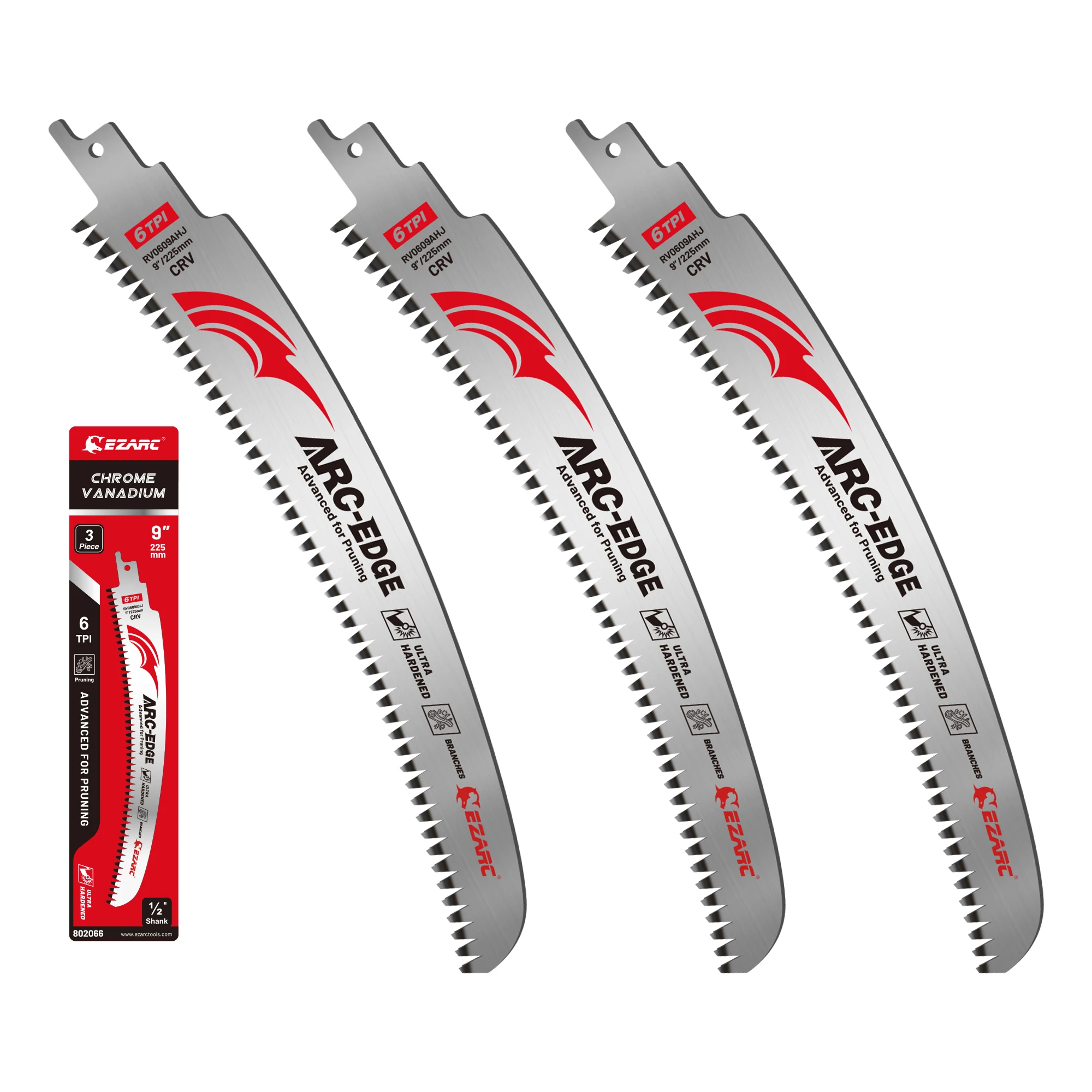 

Лезвия для сабельной пилы 225 мм 6TPI 3 шт.