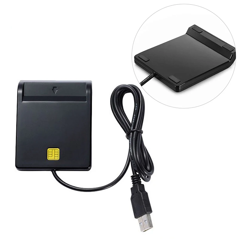 

USB 2.0 Smart Card Reader Memory For ID Bank Electronic SIM/CAC Card Adapter