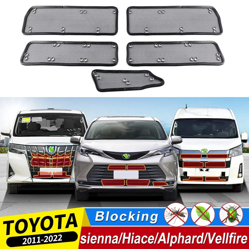 2011-2022สำหรับ Toyota Sienna XL30 XL40 Alphard Vellfire 30 Series Hiace Grille แมลงอุปกรณ์เสริม,อัพเกรดภายนอก