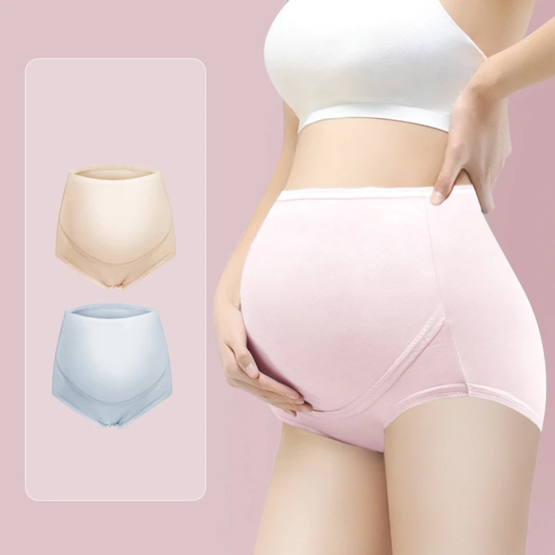 

Cotton Maternity Panties High Waist Pregnant Panties U-shaped Belly Support Briefs for Pregnant Women bacteriostat Solid Panties