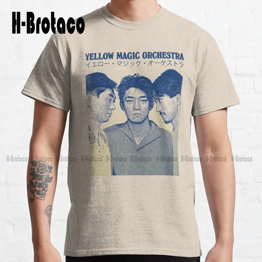 

Yellow Magic Orchestra ¥ Fan Art Design Classic T-Shirt Black Tee Shirts For Men Cotton Outdoor Simple Vintag Casual Tee Shirts