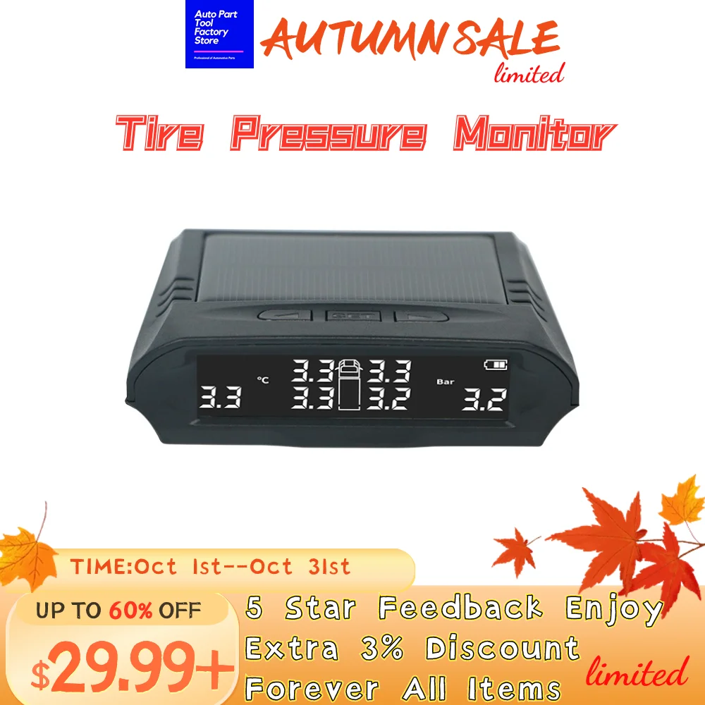 

Universal Trucck Car Tire Pressure Air Pressure Monitor Built-in and External Wireless Solar High-precision Tire Detection