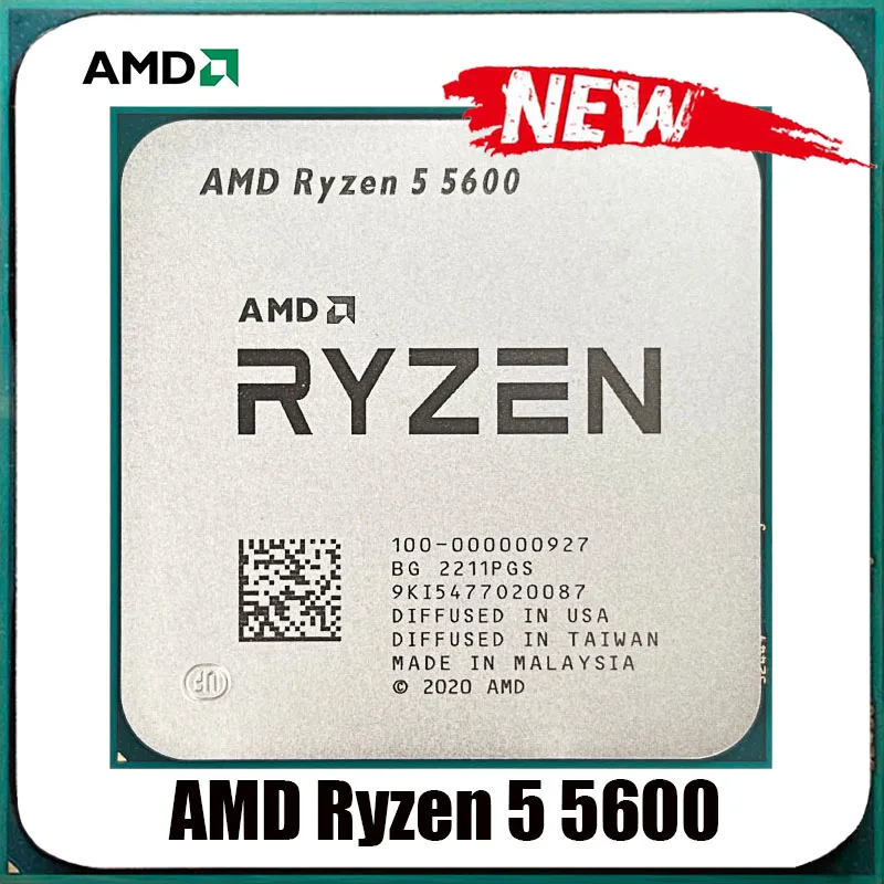 

NEW AMD Ryzen 5 5600 R5 5600 3.5 GHz Six-Core Twelve-Thread CPU Processor 7NM 65W L3=32M 100-000000927 Socket AM4 NO FAN