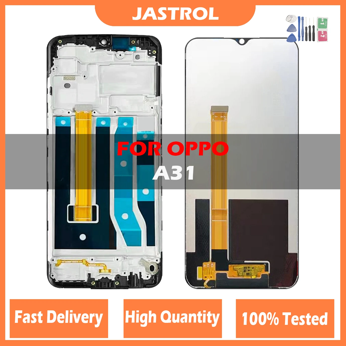 

6.5'' Original LCD For OPPO A31 2020 CPH2015 CPH2073 CPH2081 CPH2029 CPH2031 LCD display touch screen digiziter with frame