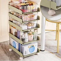 Multi-layer Makeup Organization Selves Bathroom Kitchen Organizer Movable Rack Pull-out Cosmetic Storage with Roller Wheel  Cart
