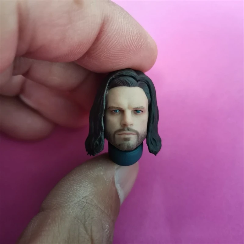 

1/12 Winter Soldier Sebastian Stan Head Sculpt Carving Model Fit 12'' SHF Male Soldier Action Figure Body