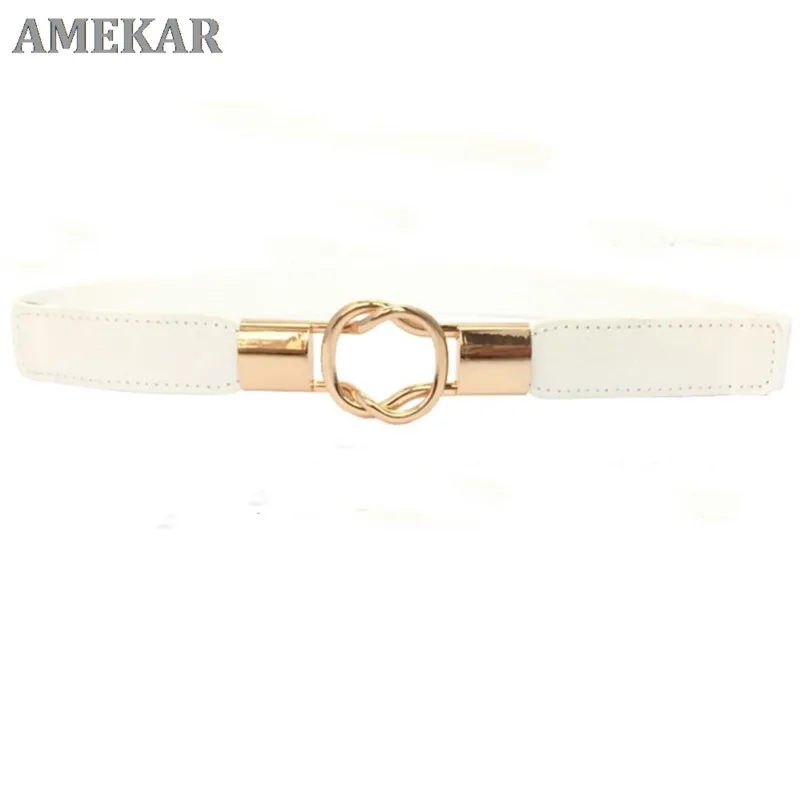 women thin elastic waist belt dress apparel accessories high quality 4 colors fashion pu black white waist brand hot sale free global shipping