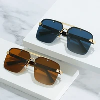 2022 new sunglasses catwalk glasses personality double beam sunglasses womens temperament luxury sunglasses retro sunglasses