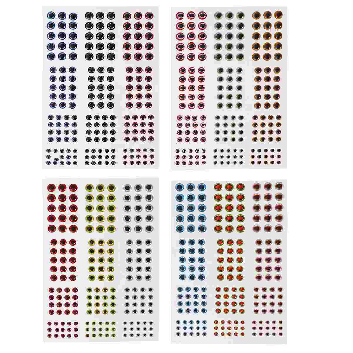 

4 Sheets Fishing Lure Eyes Fishing Bait Eyes Fly Tying Materials Holographic Lure Eyes Stick On Lure Eyes