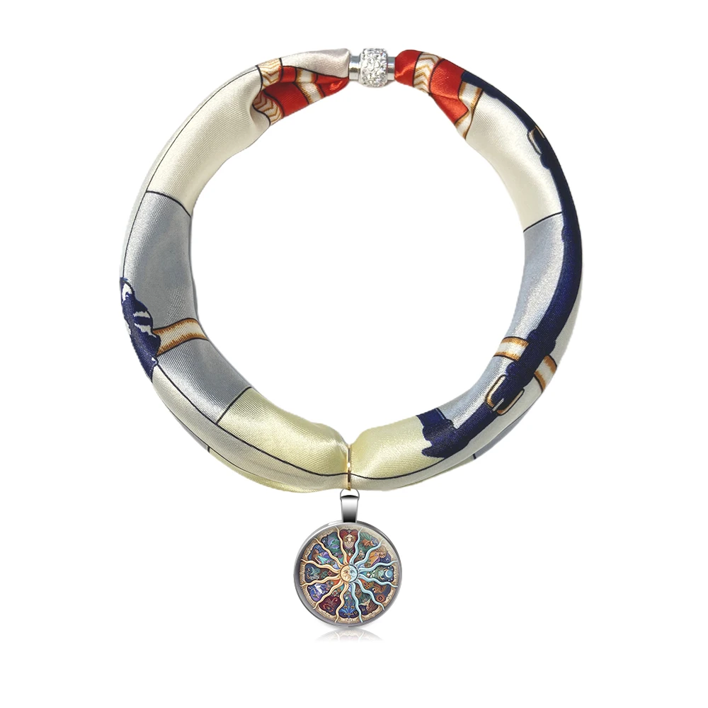 

Luxury Brand Necklace Pendant Scarf Women Retro Neckerchief Foulard Femme Bandana Hijab Gift Cartoon