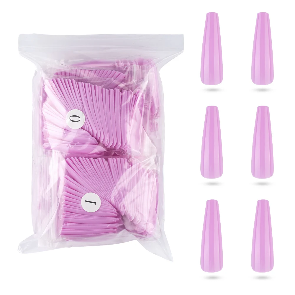 

Lamemoria 600PCS Purple/Black Ballerina False Nails Extra Long Coffin Tips Press on Nails Salon Manicure Supply Drop Ship