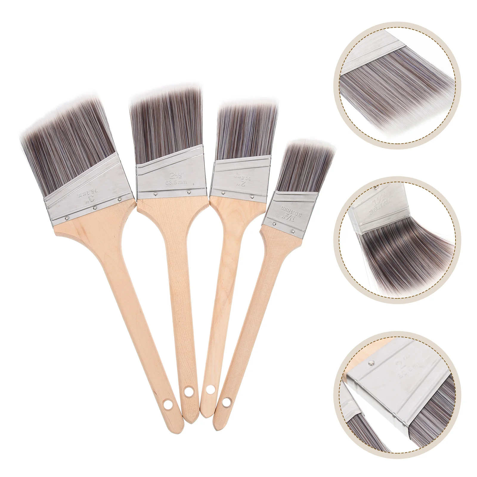4 Pcs Watercolor Pens Acrylic Painting Brush Artist Painting Brushes Set Gesso Brushes Stencil Brush Flat Hake Brushes