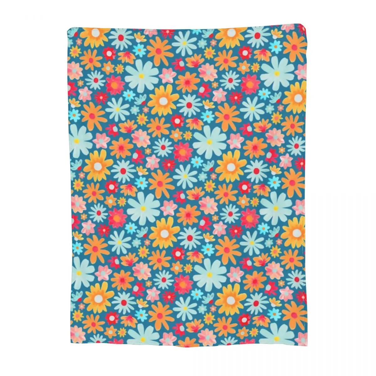 

Hippy Flower Print Blanket Daisy Meadow Fleece Summer Blanket Super Soft Cheap Warm Bedspread