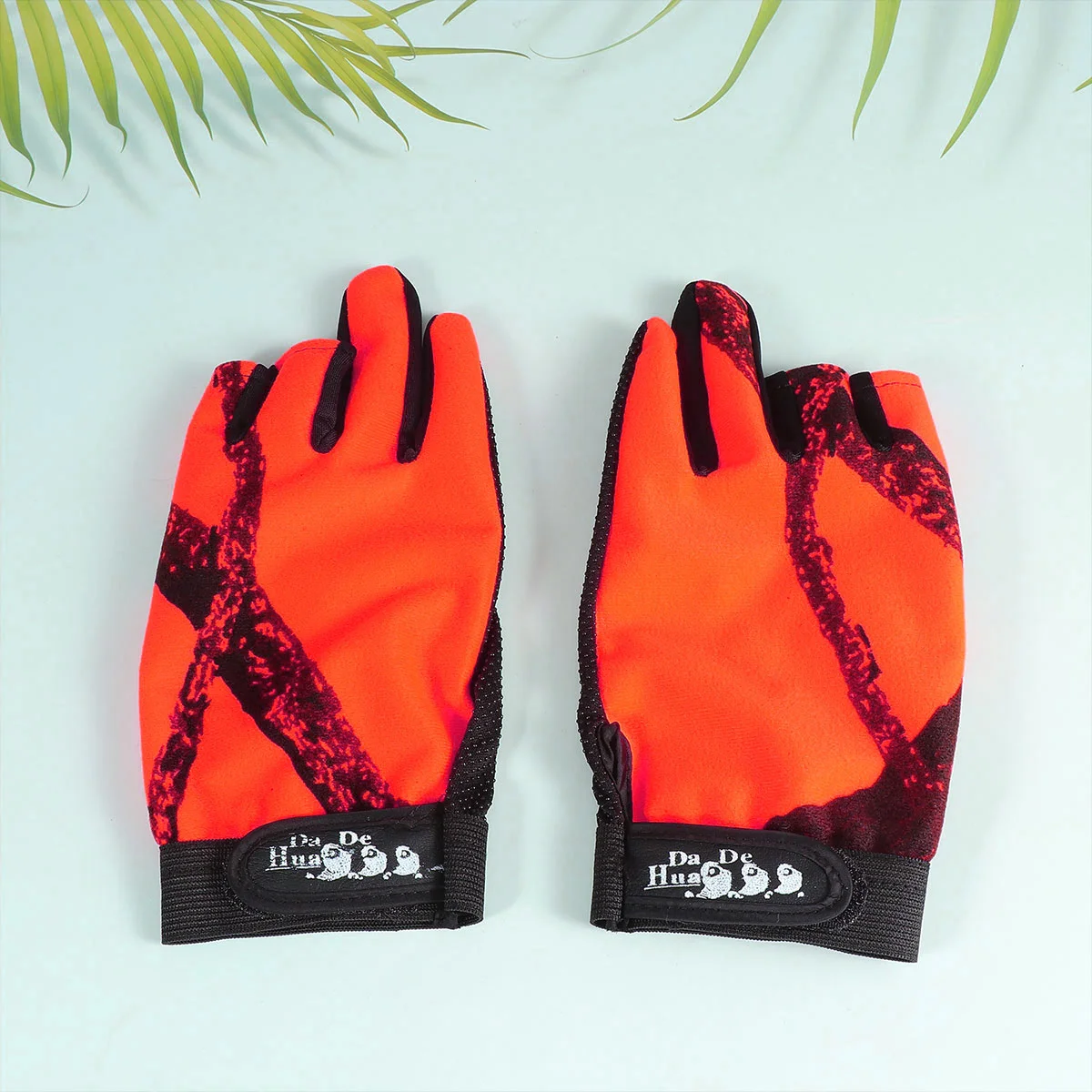 

3 Cut Fingers Anti- Touchscreen Mittens for Camping Cycling Driving Running Hiking ( Orange )