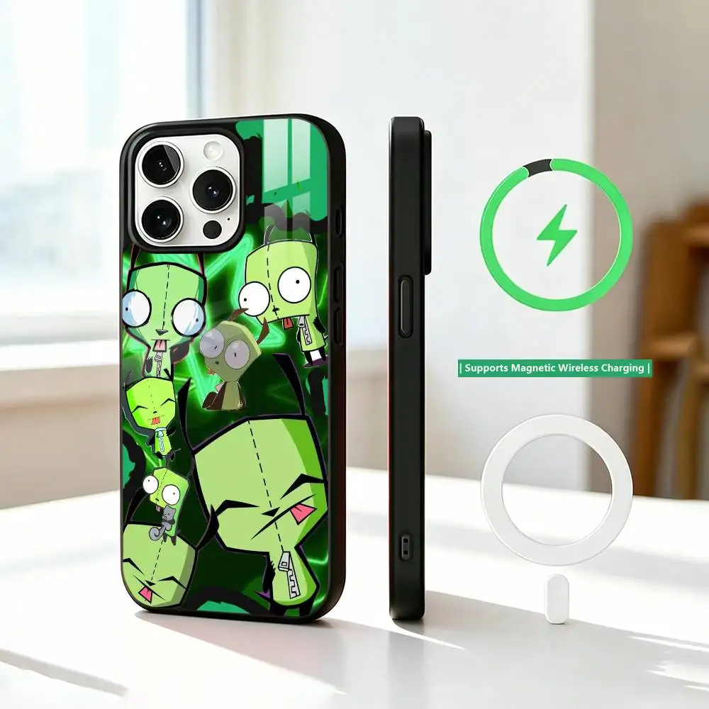 Фото Чехол для телефона I-Invader Z-Zim Gir для iPhone 17, 16, 15, 14, 13, 12, 11 Plus, Pro с поддержкой магнитной беспроводной зарядки №5